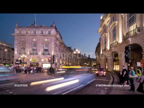 Time-lapse of traffic on Regent Street, London, England