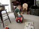 Ben plays with truck
