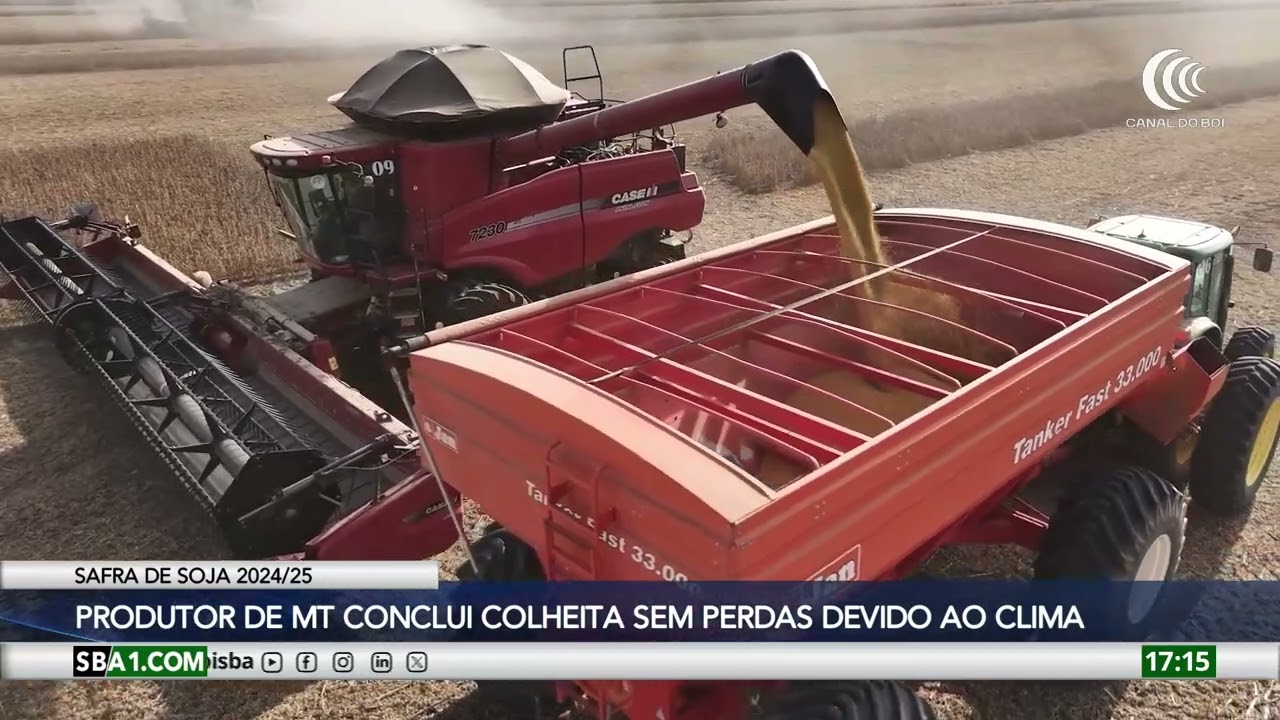 Produtor de Mato Grosso conclui colheita de soja sem perdas por excesso de chuva