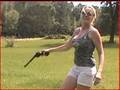 Blonde Girl Shooting 44 Mag Hawg Leg!