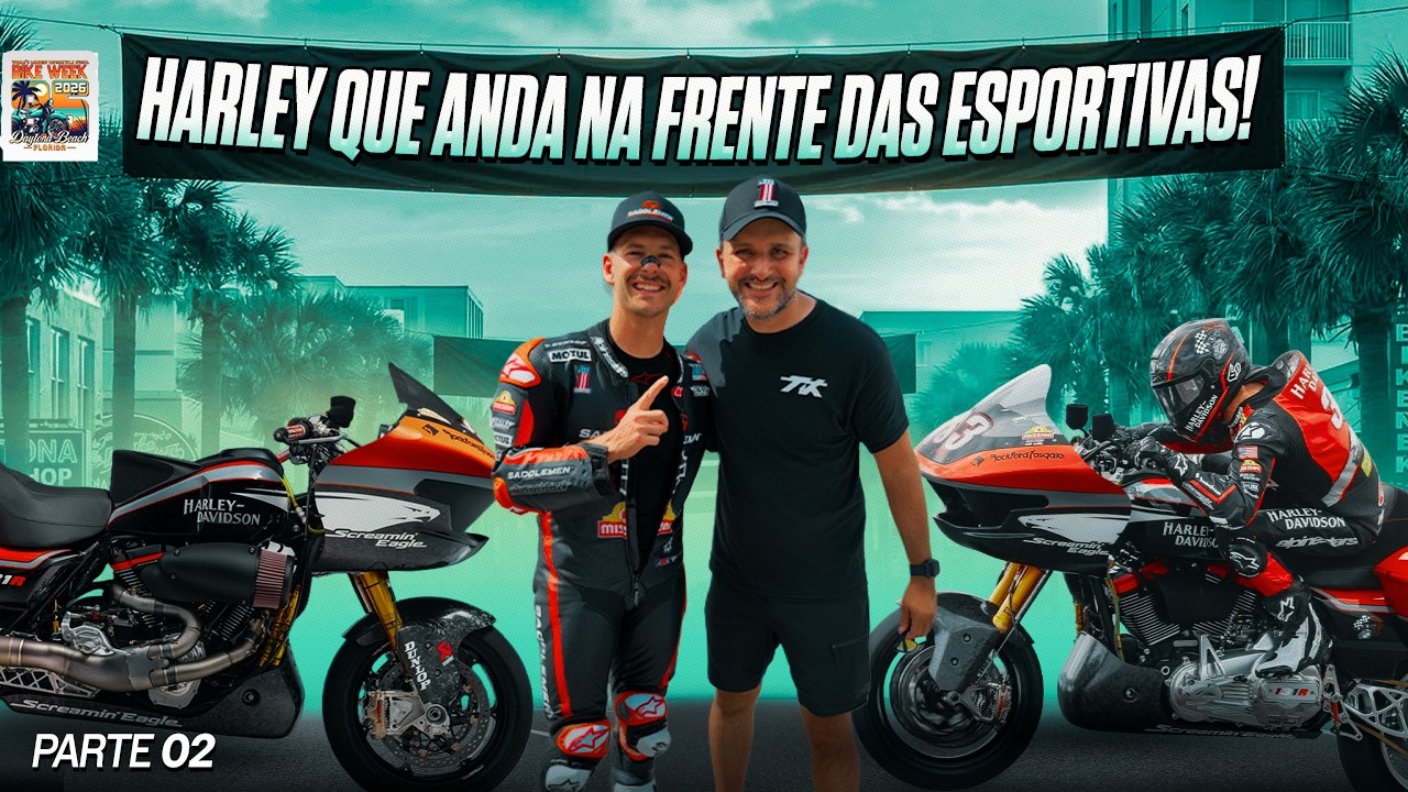 TK foi ver de perto as Harleys de circuito e os lançamentos da linha 2026! Daytona Bike Week PT 2