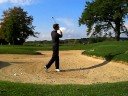 Daniel Kleiner golf swing bunker shot face on Daniel Kleiner golf swing bunker shot face on