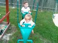 Trip and Beep on the swings.