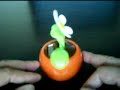 Magic Bloom Flip Flap Solar Powered Flower Gift Orange Flowerpot