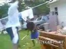 dude gets hit by his own bat