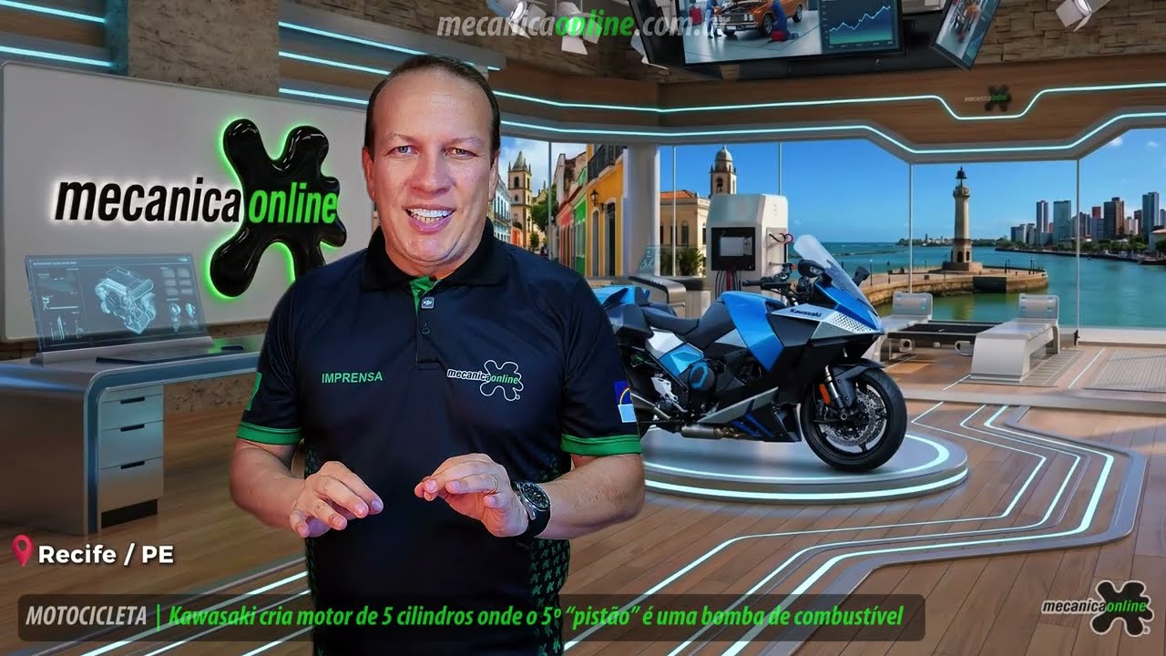Kawasaki cria motor de 5 cilindros onde o 5º “pistão” é uma bomba de combustível