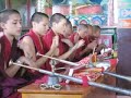 Tibetan and Nepalese Nuns singing, Nagi Gompa, Nepal