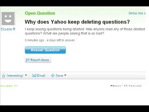 how to delete yahoo questions