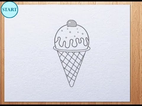 how to draw ice cream cone