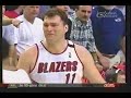 Kobe Bryant blocks Arvydas Sabonis for the game winner
