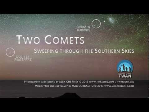 Lemmon - Two comets - C/2012 F6 (Lemmon) and C/2011 L4 (PanSTARRS) can be seen moving through the Southern Sky in this short time lapse video. Hopefully comet PanSTAR...