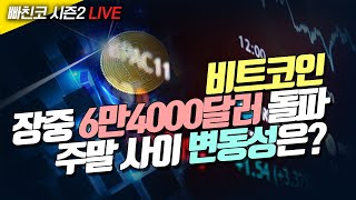 [비트코인 실시간] 반감기 D-1...비트코인 장중 6만4000달러 돌파, 주말 사이 변동성은? (240419 빠친코 라이브)