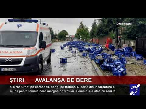 O femeie din Drăgășani, prinsă sub lăzile de bere căzute dintr-un camion