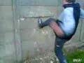 Cinder Block Wall Crushes Dudes Leg