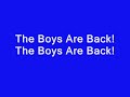 High School Musical 3 - The Boys are Back with Lyrics
