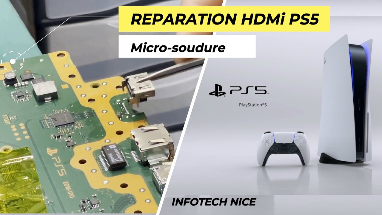 Remplacement réparation HDMi sur PS5  -  PS5 HDMI port repair ( Micro soudure  )