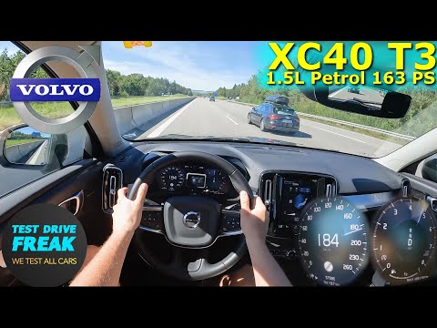 2021 volvo xc40 t3 163 ps top speed german autobahn drive pov