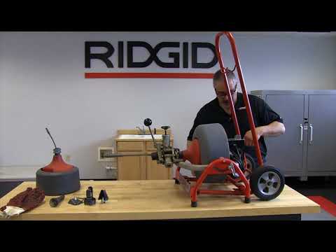 How to remove and reinstall the cart on the RIDGID K3800 drum machine