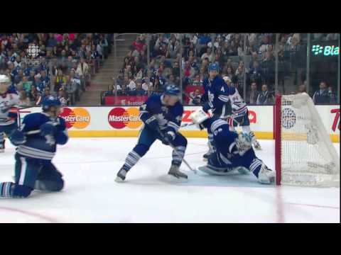 Jonathan Bernier's HUGE Game Saver vs Arcobello - Oilers vs Leafs - Oct 12th 2013 (HD)
