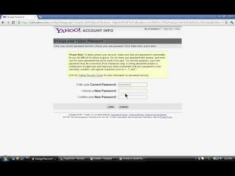 how to change password with yahoo