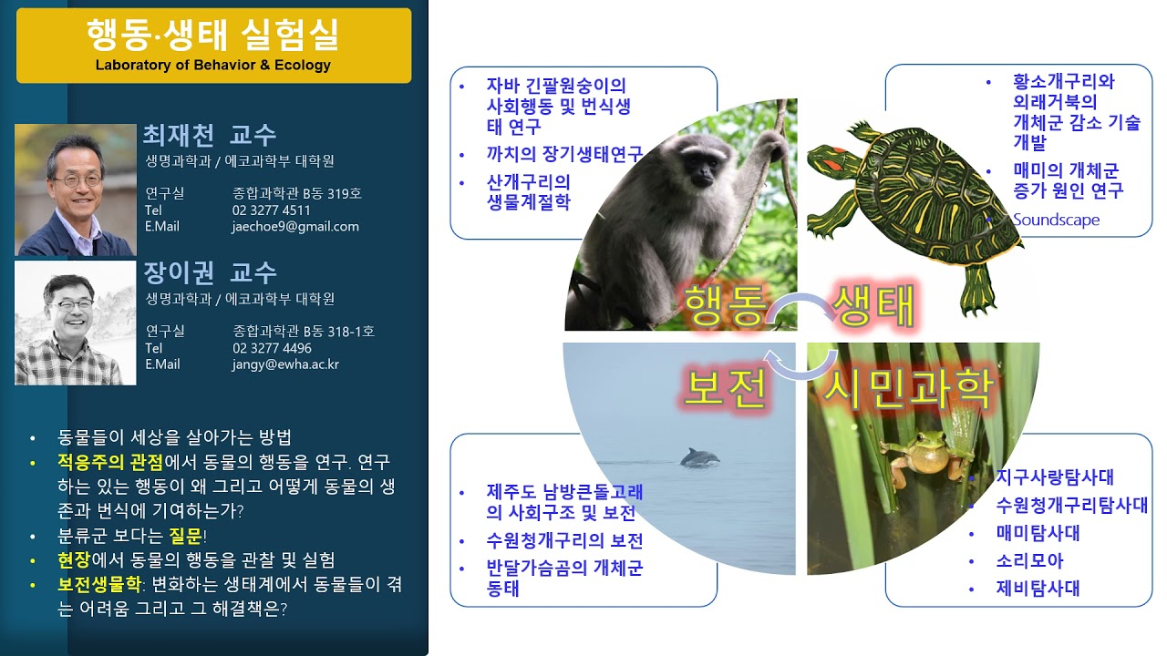 행동·생태 연구실 <장이권 교수>