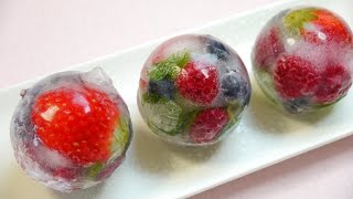 Mixed Berries Captured in Cute Ice Cubes