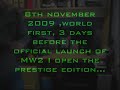 world first,opening prestige edition of MW2english