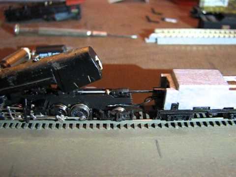 AZL - Z scale AZL 2-8-2 mikado re-powered using a Faulhaber 0816 motor and a 4:1 gearhead. Took the stock ~12:1 ratio and bumped it up to ~48:1 for much smoother s...