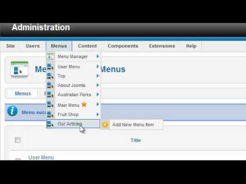 menus - THIS LESSON HAS BEEN REPLACED. The Joomla 2.5 version is at: http://www.youtube.com/watch?v=1cFto0T_Q5w Joomla menus provide two functions - linking to a pag...