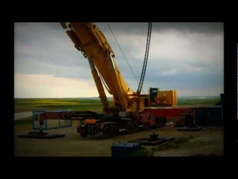 marwijk - LTM 11200-9.1 de la firme hollandaise Van Marwijk sur le chantier éolien de Francheville, dans la Champagne-Ardenne, en France. Le montage des éoliennes s'es...