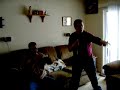 my dad and myself boxing on the nintendo wii