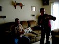 my dad and myself boxing on the nintendo wii