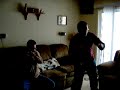 my dad and myself boxing on the nintendo wii