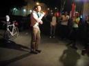 Fossil Fool, the Bike Rapper, performing at Velvet Cantina