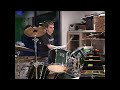 so, here it is. an actual rock band song, translated to drums, so to speak.

the way i set this up was to let the song play out on practice mode, not hitting anything, and muting the drums in the options. (that's why the notechart shows me missing all the notes.) then, i just spliced the audio together.

yes, the cymbals need to be loosened, however, the set was used when we bought it: the previous owners did not take care of it, and thus if you loosen it, sometimes the entire cymbal pops off. this is also why the drumset sounds like crap. the china cymbal was broken because of a neighbor abusing the set, as was my hi-hat pedal.

i probably won't make any more real drums videos for a while after this, solely because the computer i'm using to watch the video clips of the notes on lags severely, causing the video to skip sporadically: the video lag in this one was really bad, thus there's a few parts where i definitely go off time thanks to this.

once i setup something alternate to watch the notes on, i'll make more of these.

also, i wasn't angry: was just tired and the light was hitting me right in the face.
