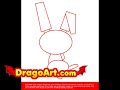 How to draw Easter Bunny, step by step