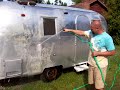Washing off the clear coat on my Airstream.