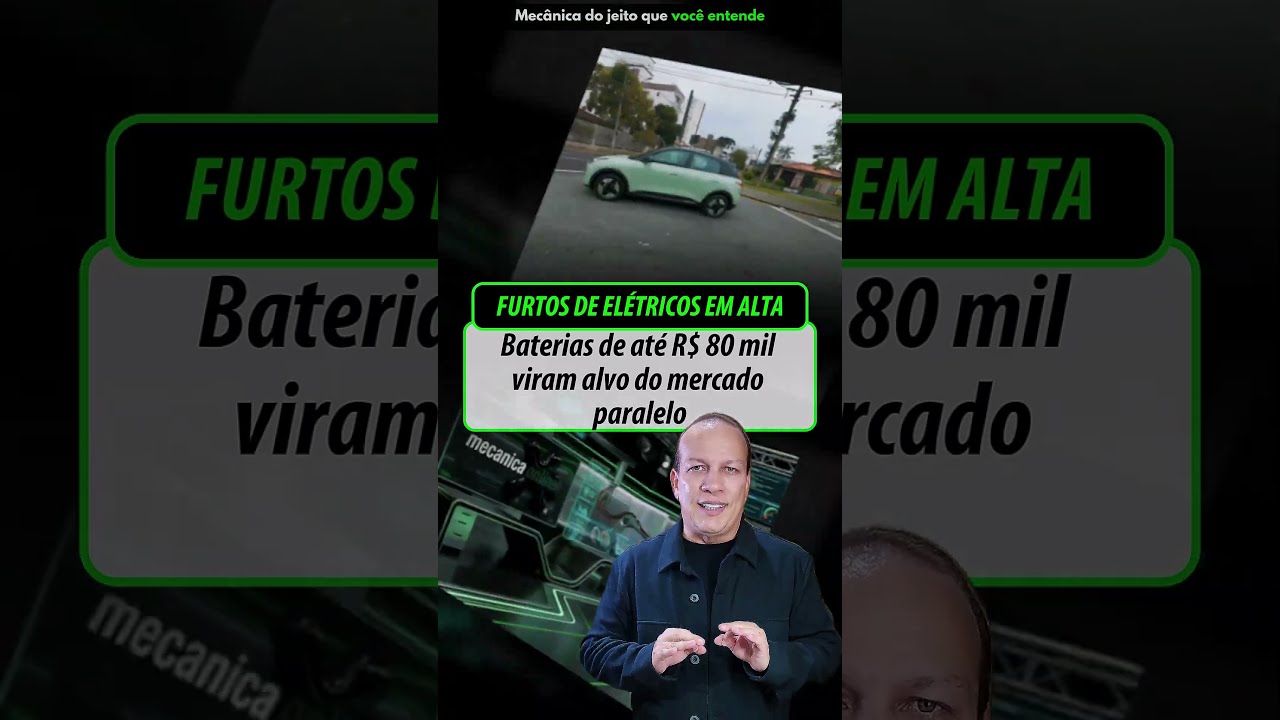 Furtos de carros elétricos disparam no Brasil: Baterias de alto custo viram alvo de quadrilhas