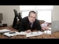 Businessman Does His Work Lying On Bed Like Schoolgirl
