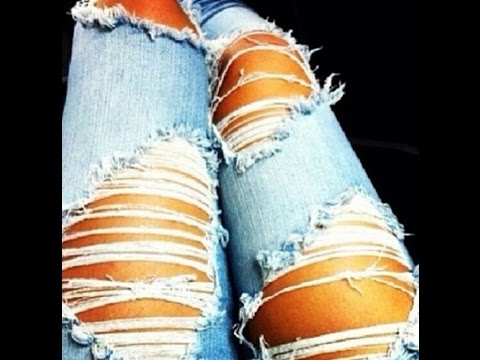 how to properly rip jeans