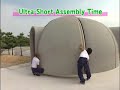assembly of styrofoam dome house manufactured by japan dome house, co., ltd.