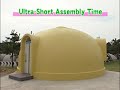 assembly of styrofoam dome house manufactured by japan dome house, co., ltd.
