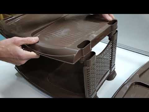 Полиця для взуття на 5 ярусна Ротанг (коричнева), 48х85х31 см, R-Plastic - фото 1 - id-p1019054141