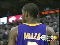 lakers vs mavericks 11/11/2008 kobe bryant 27points. 1 handed putback dunk