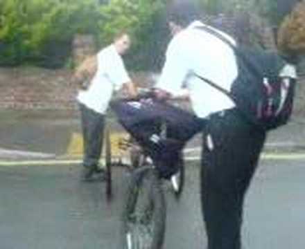 Trike with bike attached backwards
