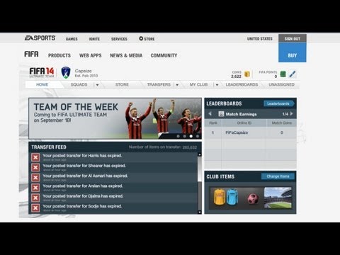 how to login to fifa 14 web app