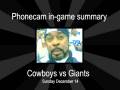 Dallas Cowboys vs New York Giants ingame report