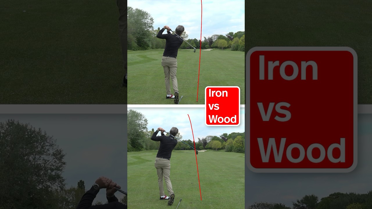 Golf explained: difference between Iron and Wood setup and swing #shorts 