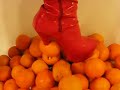 Awesome orange crush with red thigh high platform boots