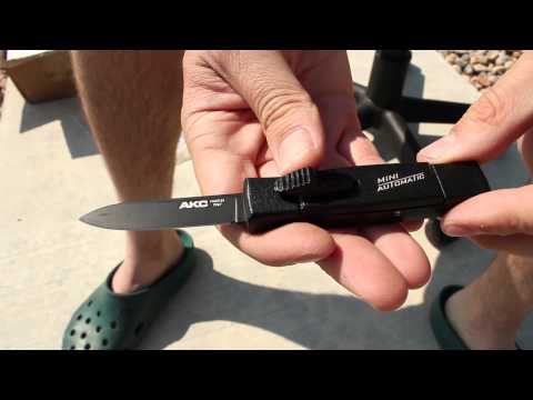 AKC Minion Concord Black OTF Automatic Knife - Dagger Satin Plain